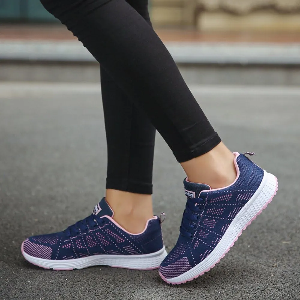 2007 Women's White Sneakers, Lace Up Tennis Shoes Running Shoes Comfort Casual Sneakers Orthotic Insole Arch Support Sneakers