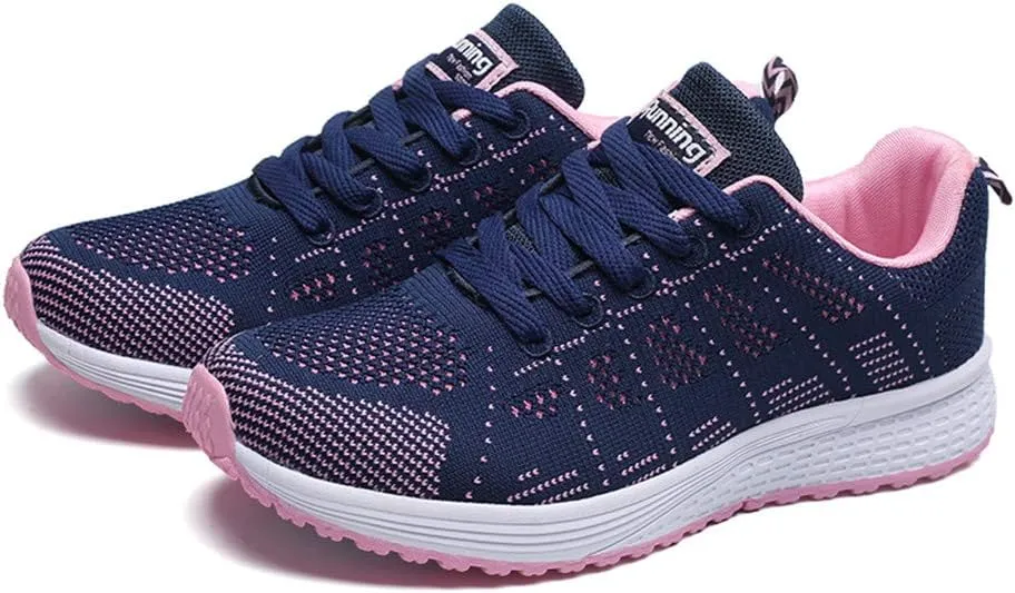 2007 Women's White Sneakers, Lace Up Tennis Shoes Running Shoes Comfort Casual Sneakers Orthotic Insole Arch Support Sneakers
