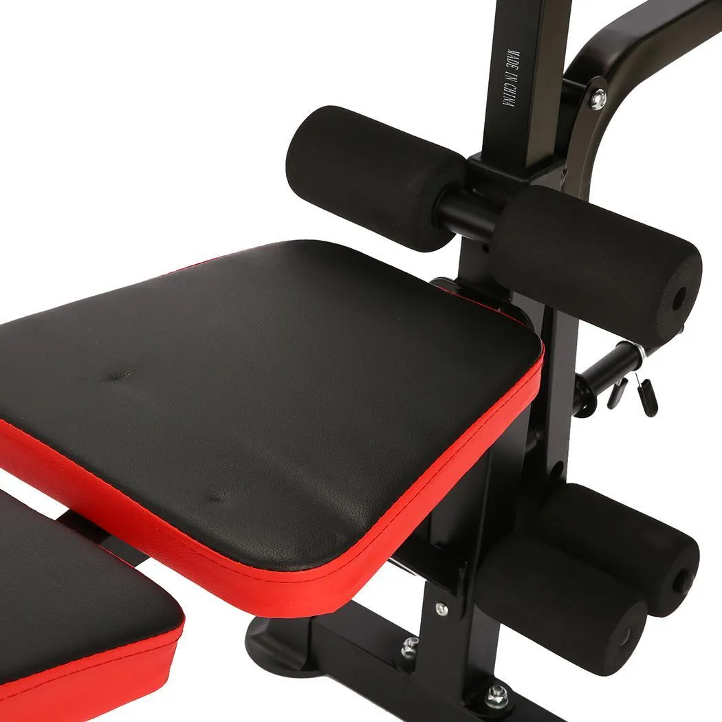 4-in-1 Foldable Workout Bench Set w/ Barbell Rack & Leg Developer Preacher Curl Rack