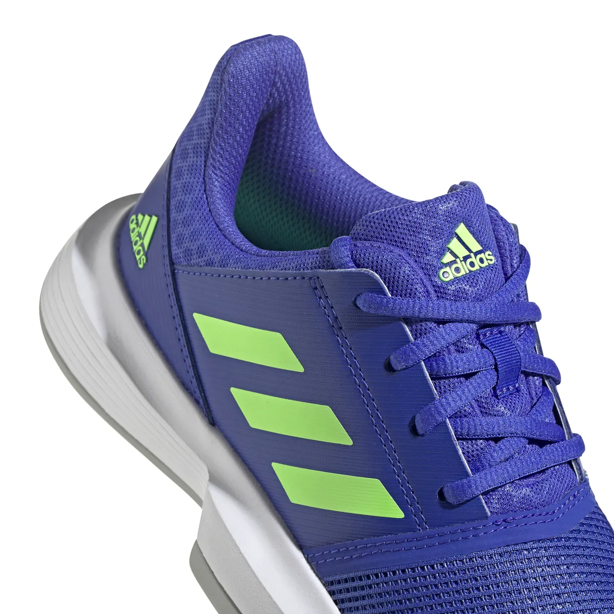 adidas CourtJam XJ Junior Tennis Shoe (Blue/Neon Green)