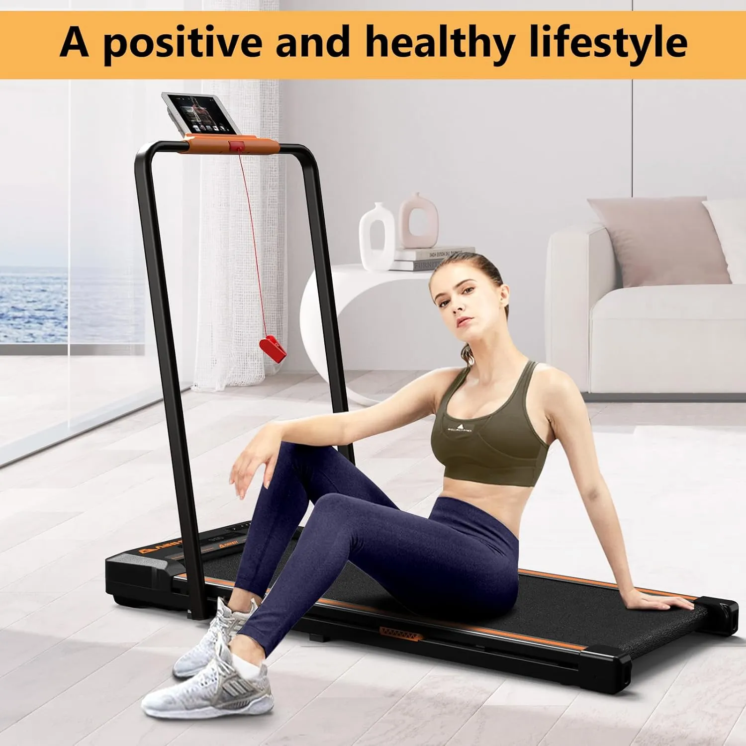 AIRHOT Under Desk Treadmill, Walking Pad 2 in 1 for Walking and Jogging, Portable Walking Treadmill with Remote Control Lanyard for Home/Office, 2.5HP Low-Noise Desk Treadmill in LED Display