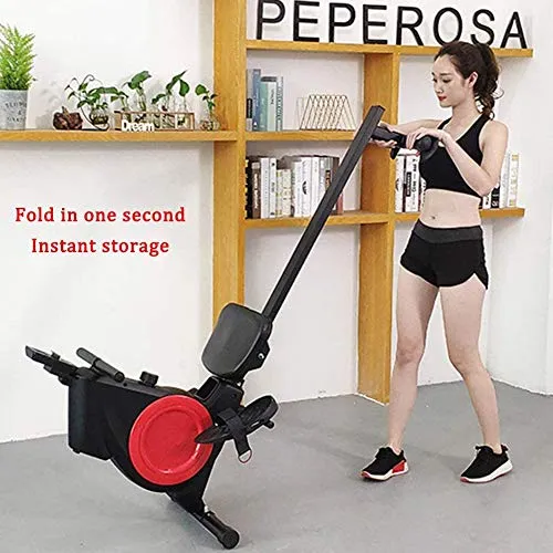 AMZOPDGS Rowing Machine for Home Use Foldable Silent Magnetic Control, Male and Female Weight Loss Muscle Training Water Rowing Machine, Aerobic Exercise Fitness Equipment