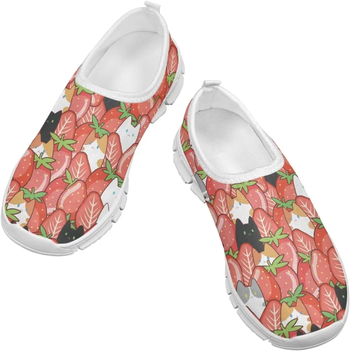 Animal Print Shoes for Girls School Sneakers Breathable Mesh Running Shoes Lightweight Slip on Tennis Shoe