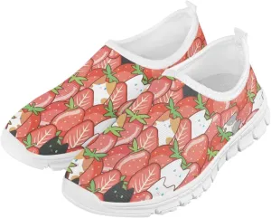 Animal Print Shoes for Girls School Sneakers Breathable Mesh Running Shoes Lightweight Slip on Tennis Shoe