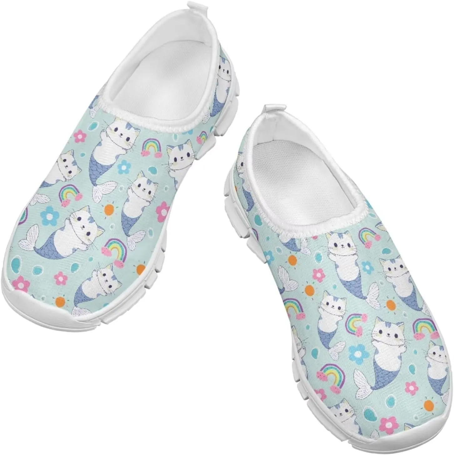 Animal Print Shoes for Girls School Sneakers Breathable Mesh Running Shoes Lightweight Slip on Tennis Shoe