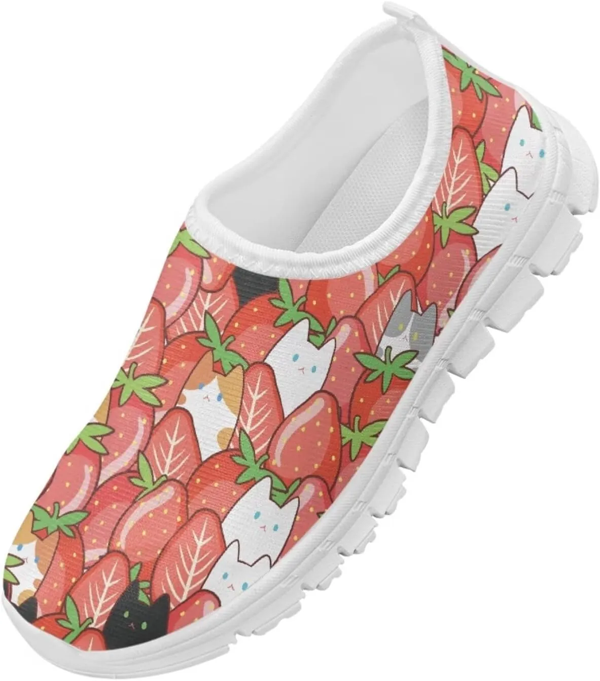 Animal Print Shoes for Girls School Sneakers Breathable Mesh Running Shoes Lightweight Slip on Tennis Shoe