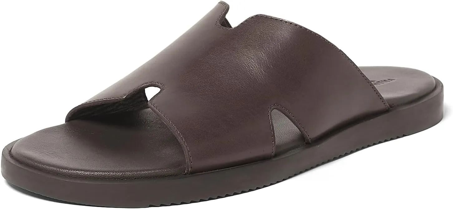 Anthony Veer Marrkesh Leather Comfort Slide/Slipper for Men | Cushioned Footbed & Durable Rubber Outsole