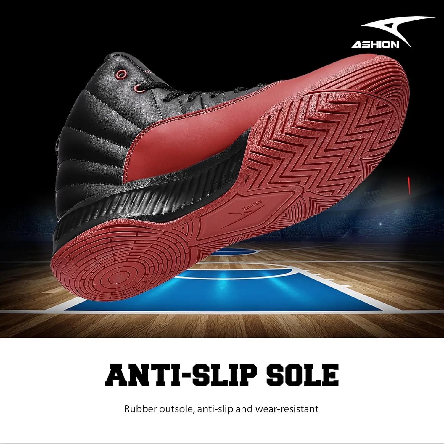 ASHION Mens Basketball Shoes High Top Streetball Lightweight Outdoor Sneakers Cushioning Shoes for Team Sports Athletic
