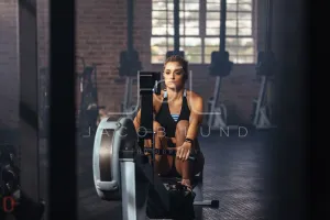 Athlete exercising in gym