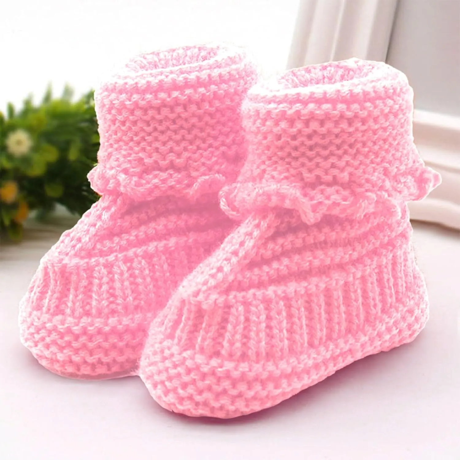 Baby Booties Newborn First Walkers Cozy Shoes Warm Knit Soft Booties for Toddler Infant Boy Girl Non Slip Crib Shoes