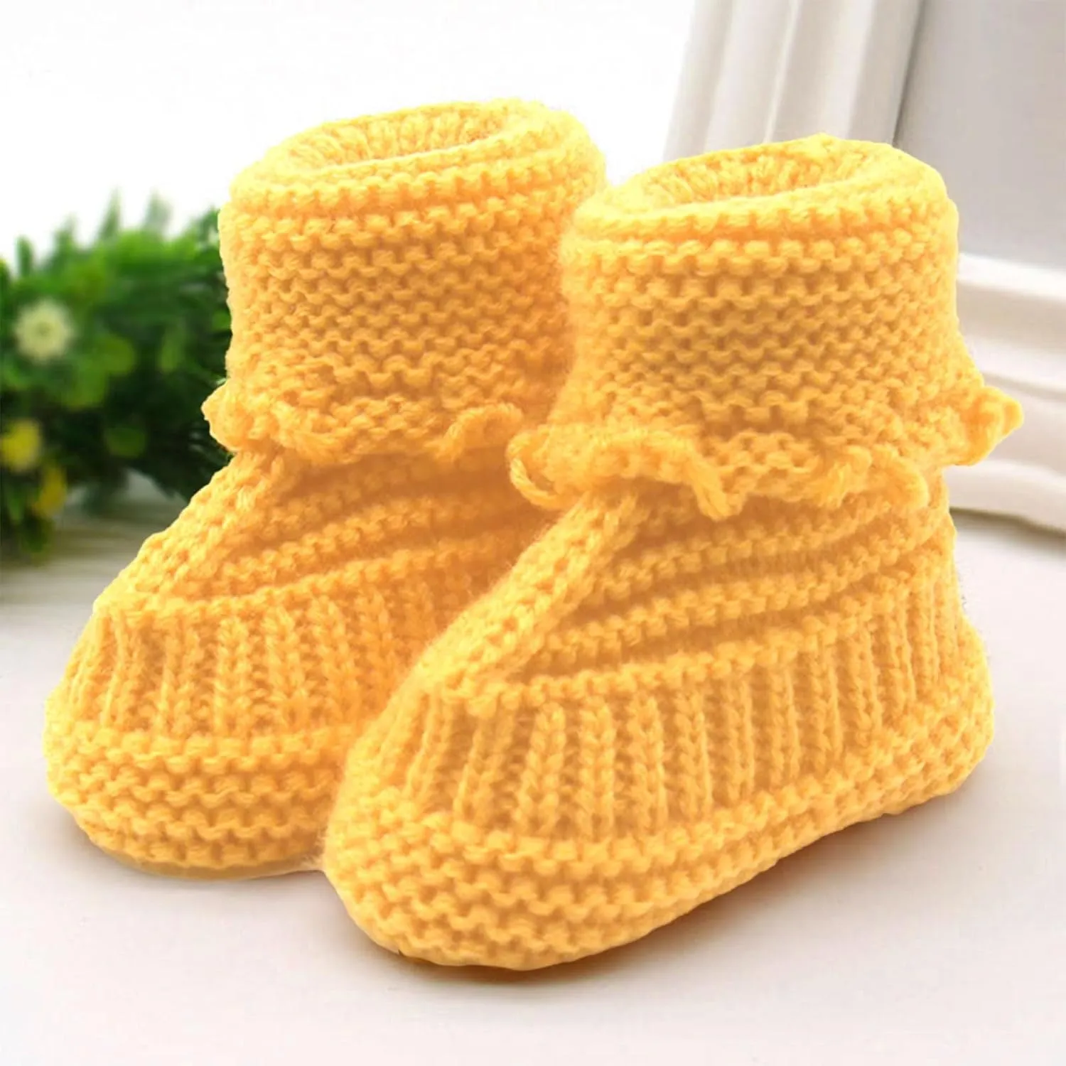 Baby Booties Newborn First Walkers Cozy Shoes Warm Knit Soft Booties for Toddler Infant Boy Girl Non Slip Crib Shoes
