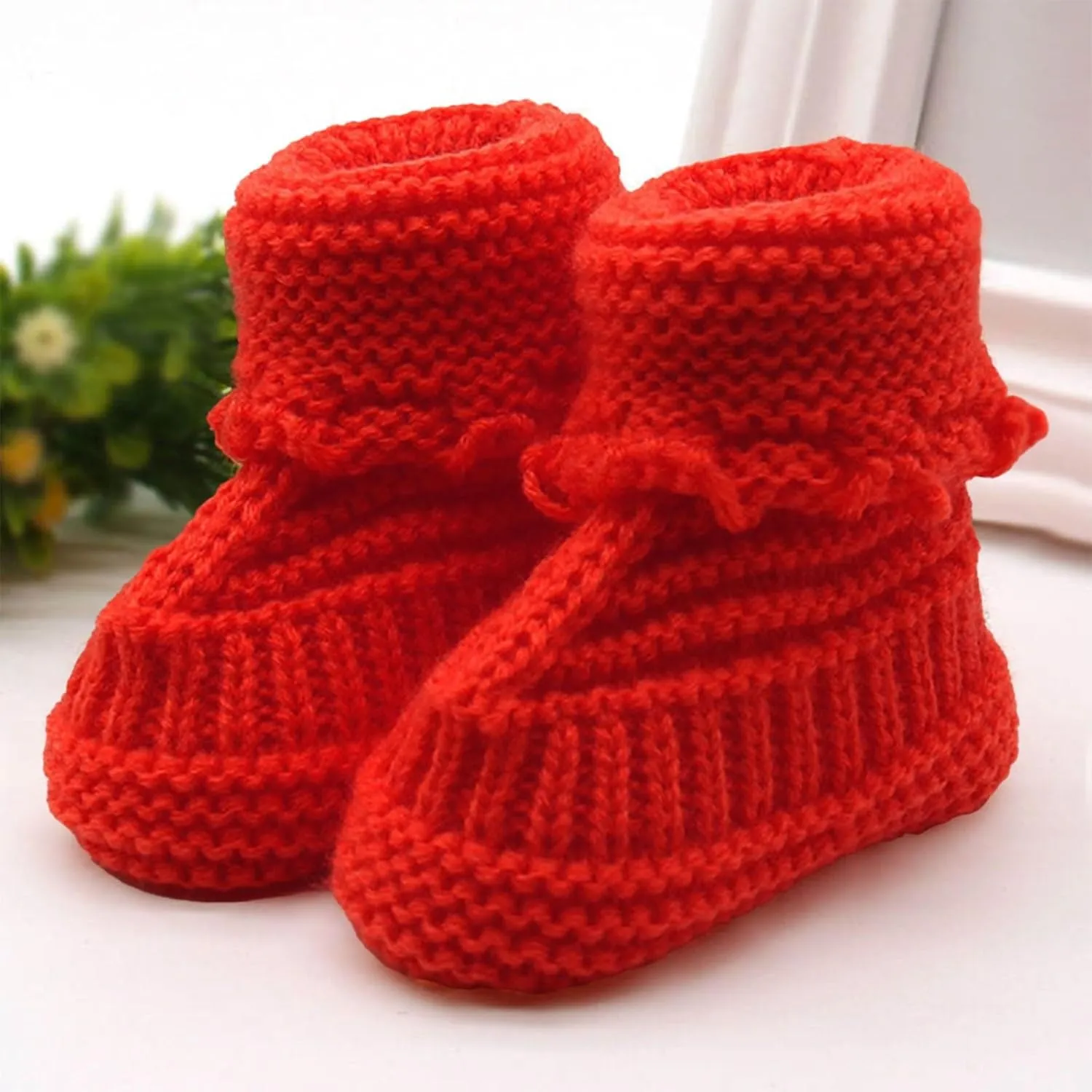 Baby Booties Newborn First Walkers Cozy Shoes Warm Knit Soft Booties for Toddler Infant Boy Girl Non Slip Crib Shoes
