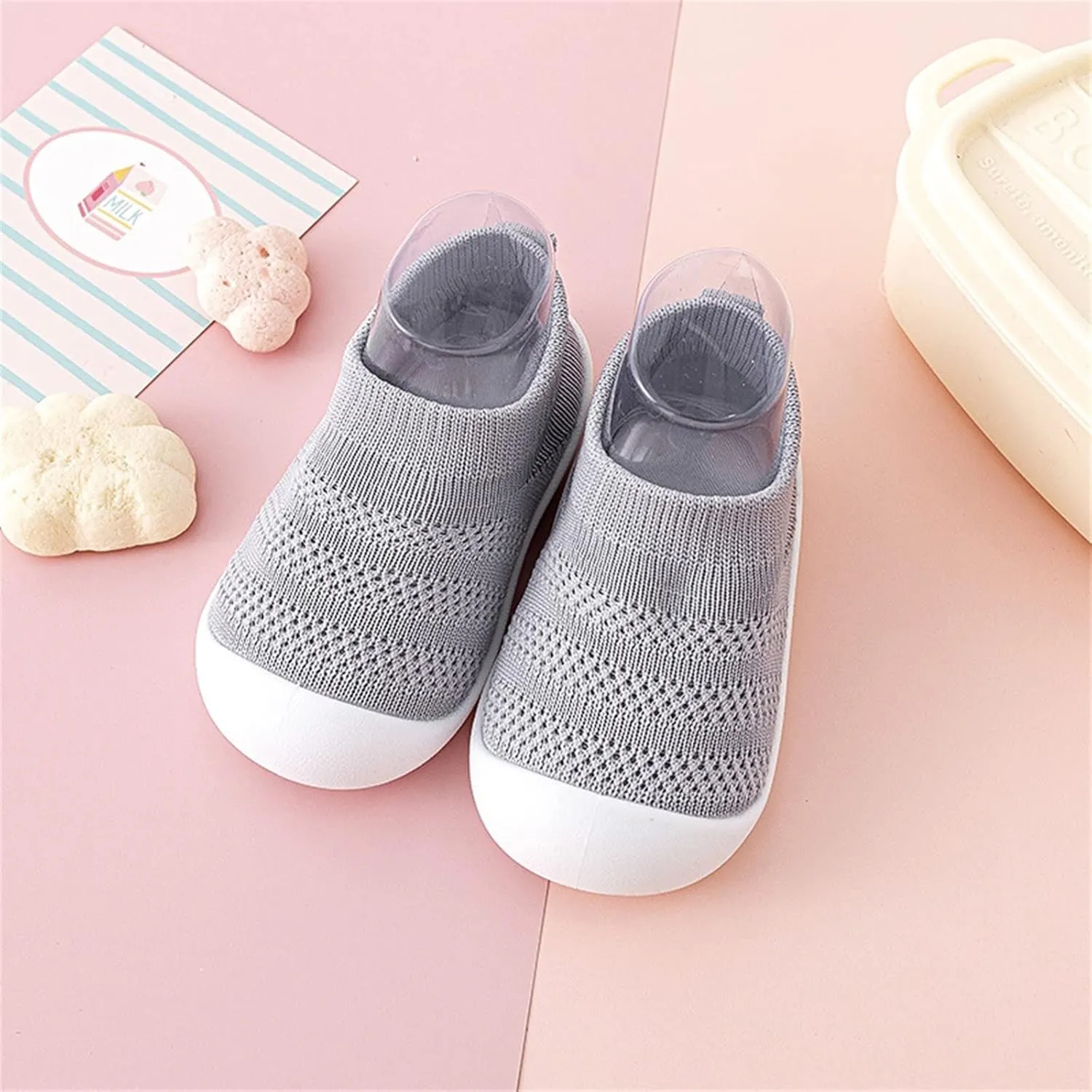 Baby Sock Shoes Baby Walking Shoes Infant Antislip Mesh Breathable Soft Rubber Sole Slippers Toddler Boys Girls Slip on Sneakers