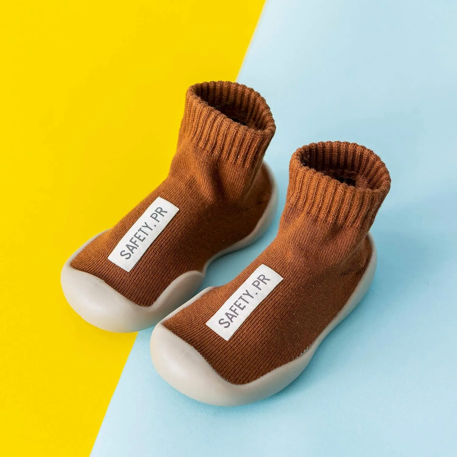 Baby Trainers, Baby Boy Girl Cartoon Warm Floor Socks Rubber Sole Shoes Anti-Slip First Walker