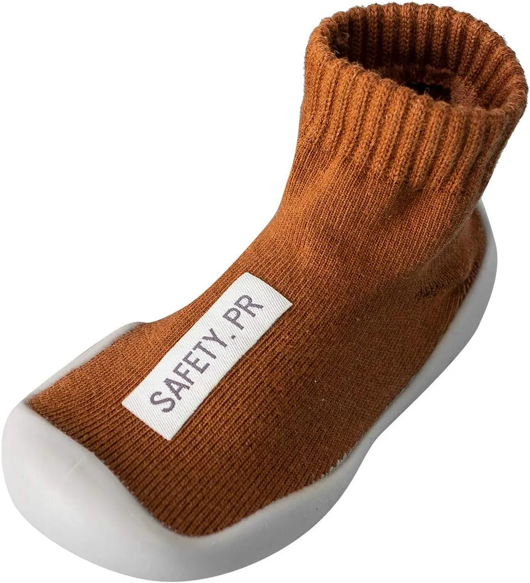 Baby Trainers, Baby Boy Girl Cartoon Warm Floor Socks Rubber Sole Shoes Anti-Slip First Walker