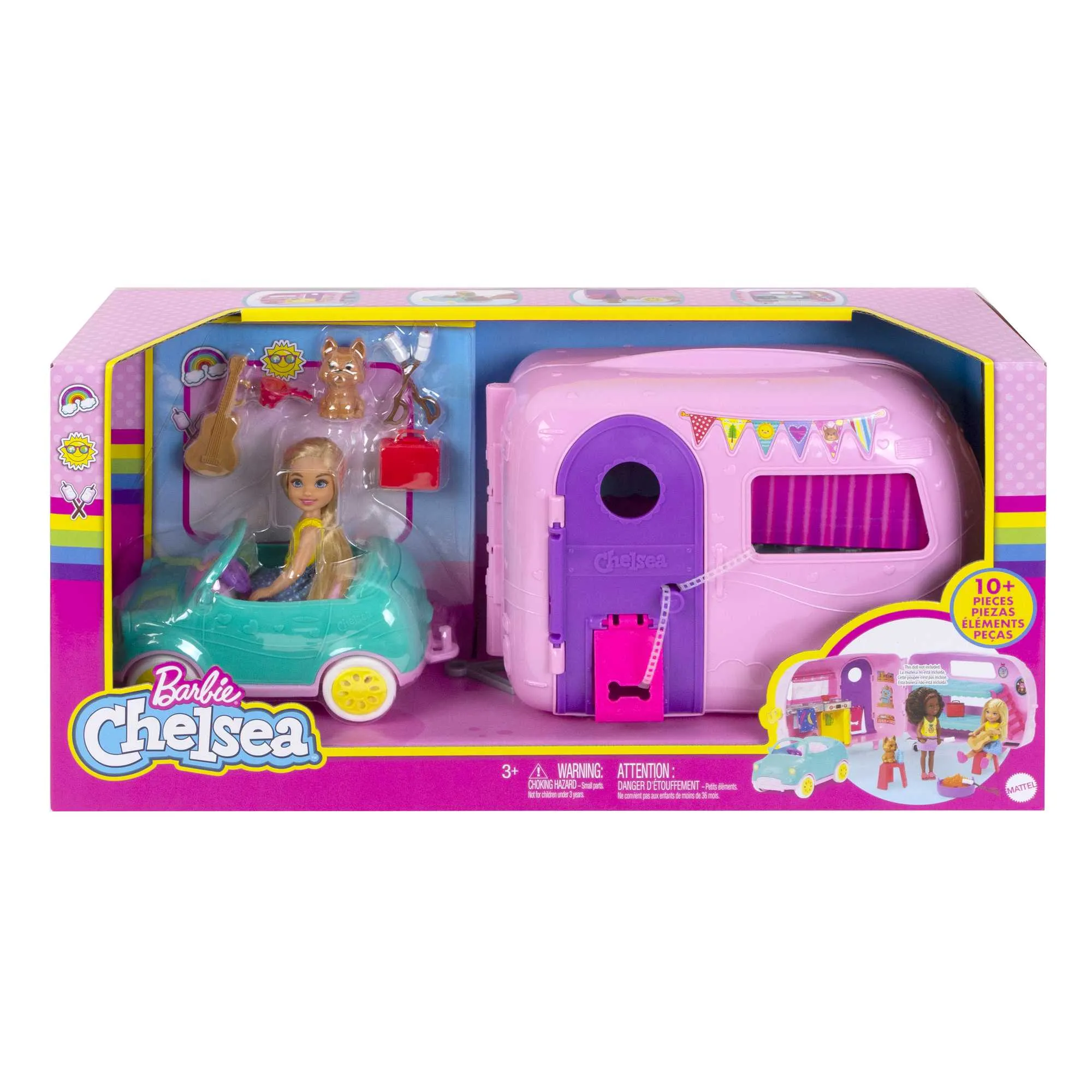 Barbie Toys, Camper Playset With Chelsea Doll, Toy Car And Accessories