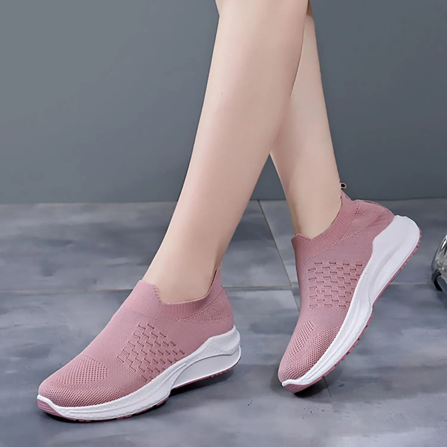 Basketball Shoes for WomenSneakers for Men Women's Loafers & Slip-Ons Round Toe Flat Heel Christmas Shoes for Women Comfort Cute Casual Slip On Lightweight