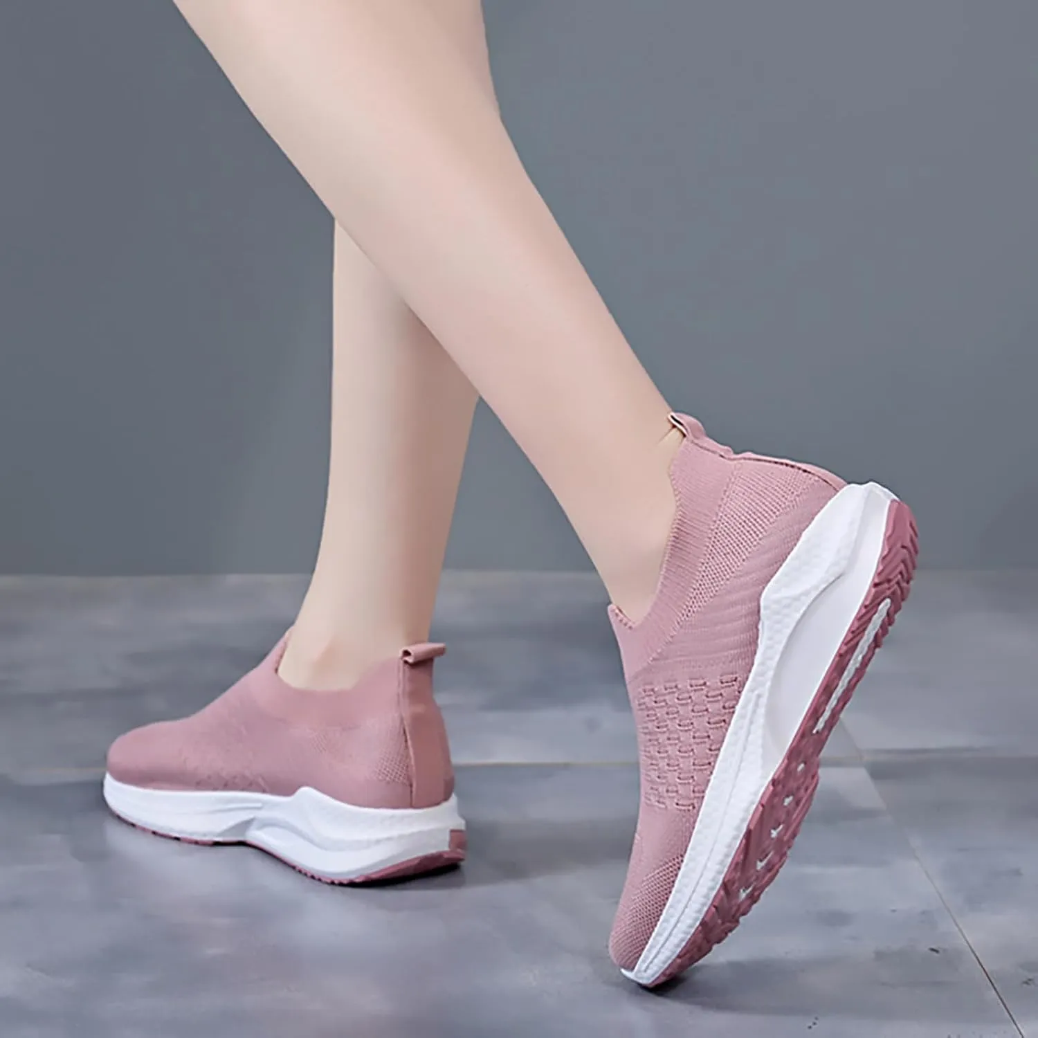 Basketball Shoes for WomenSneakers for Men Women's Loafers & Slip-Ons Round Toe Flat Heel Christmas Shoes for Women Comfort Cute Casual Slip On Lightweight