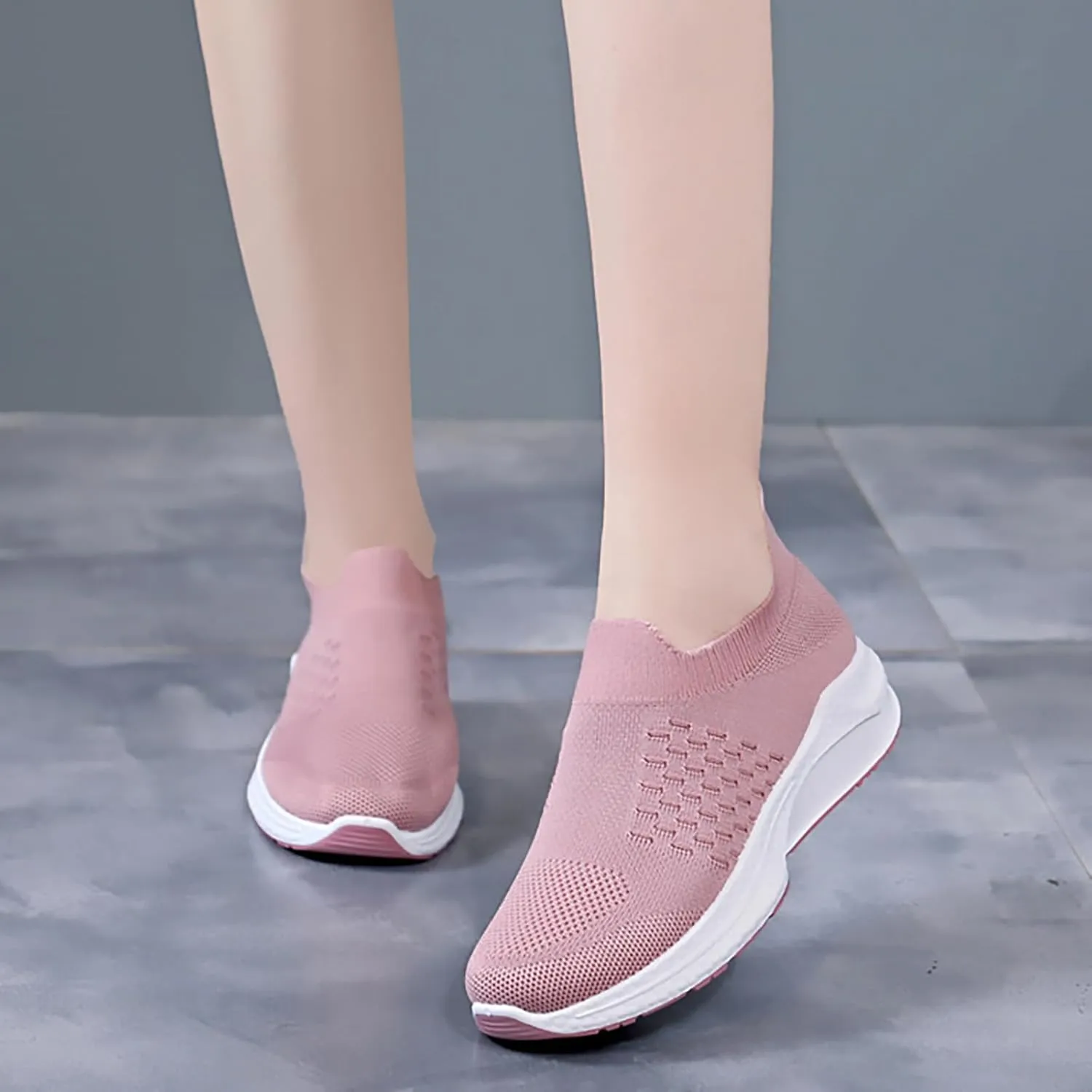 Basketball Shoes for WomenSneakers for Men Women's Loafers & Slip-Ons Round Toe Flat Heel Christmas Shoes for Women Comfort Cute Casual Slip On Lightweight