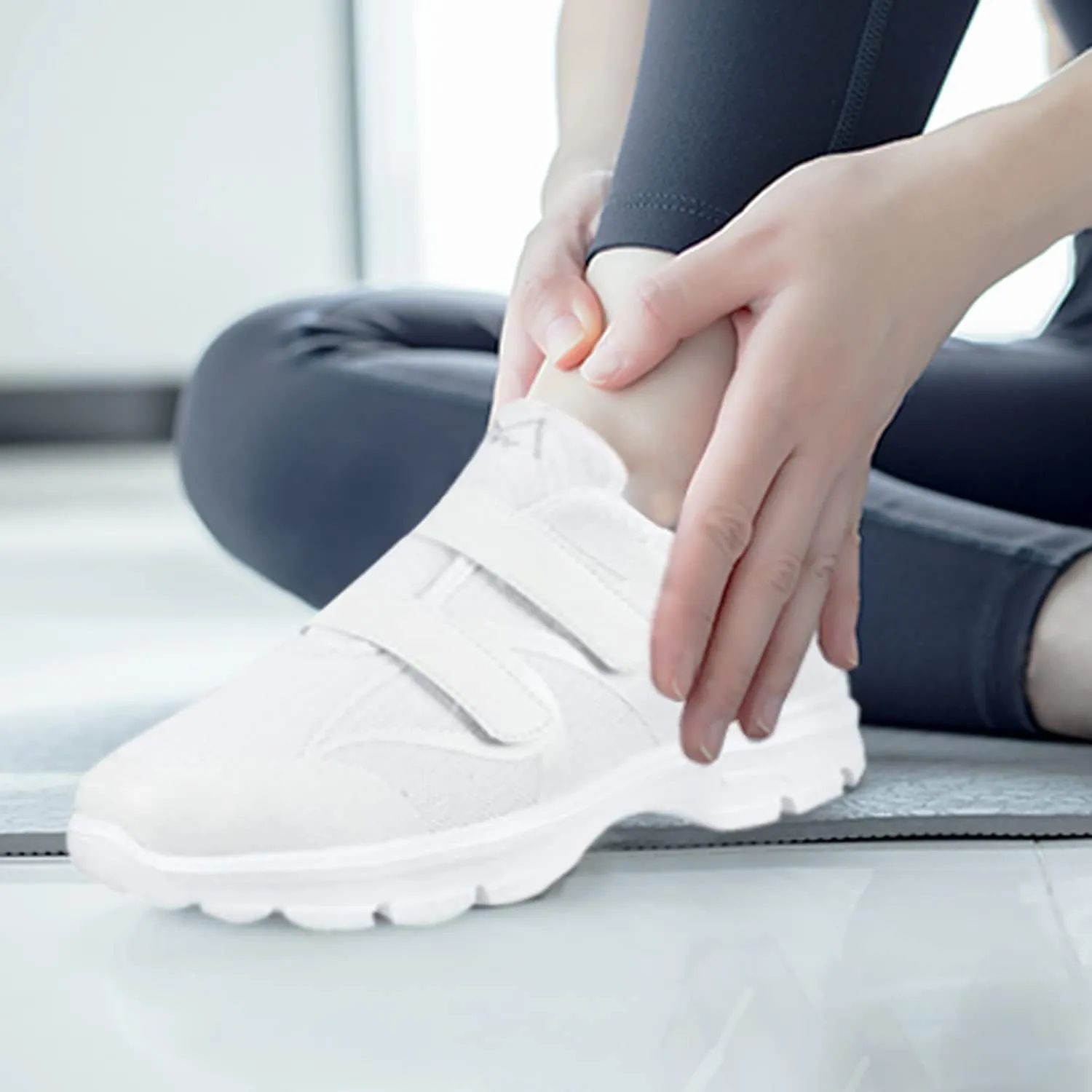 Benefit Wear Leather Double Hook-and-Loop Sneaker Shoes for Women and Men | All Purpose Workout, Gym, Work, Streetwear, Casual Sneakers