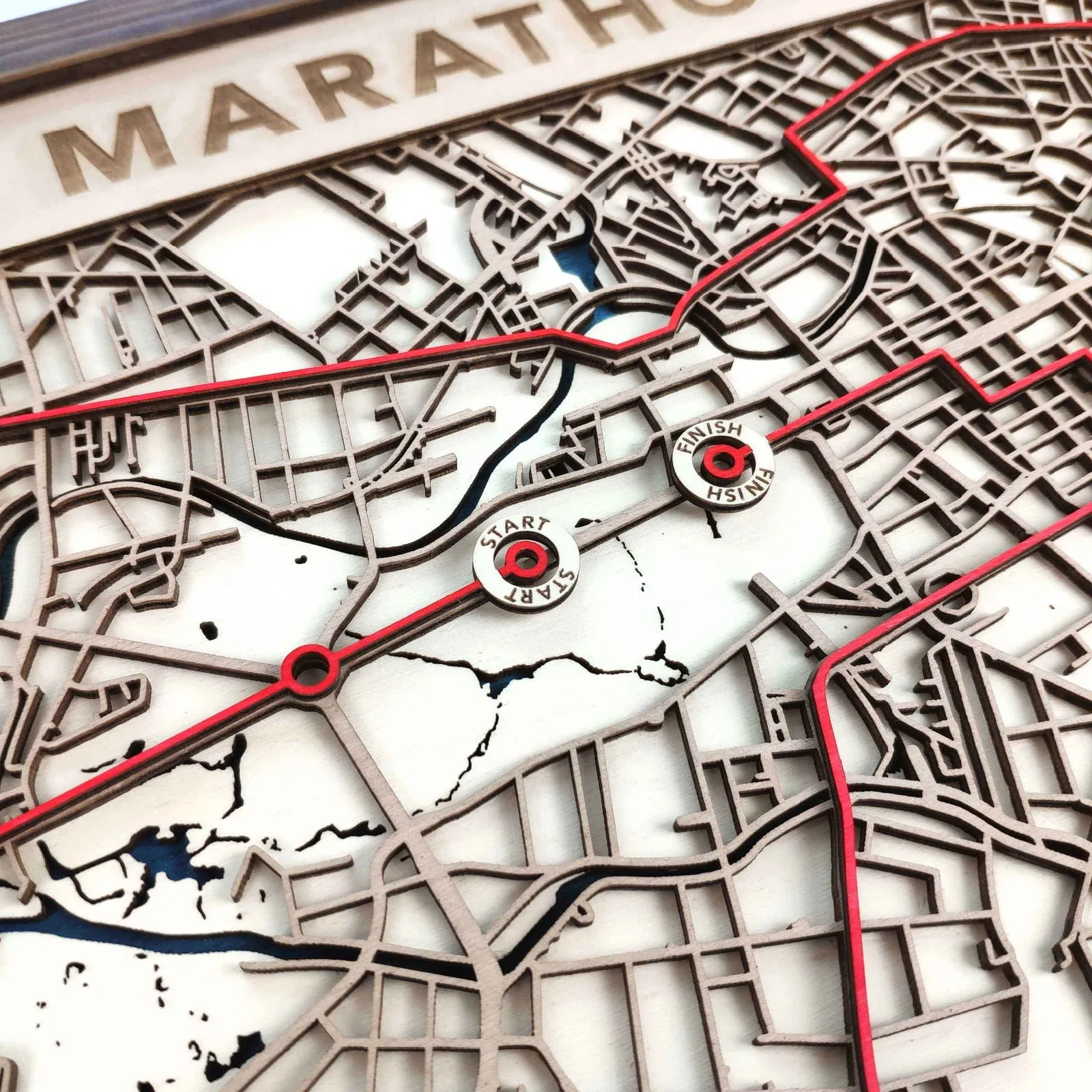 Berlin Marathon Laser-Cut Wooden Map – Unique Runner Poster Gift