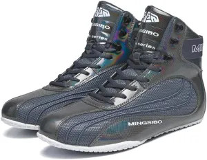 Boxing Shoes for Men and Youth, Anti-Slip Wrestling Shoes Men Youth Wrestling Shoes Training,Lightweight and Breathable Grey Boxing Boots