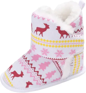 Boy Toddler Shoes Size 6 Christmas Snowflake Print Shoe Baby Girls Boys Soft Booties Warm Girls Non Slip Shoes