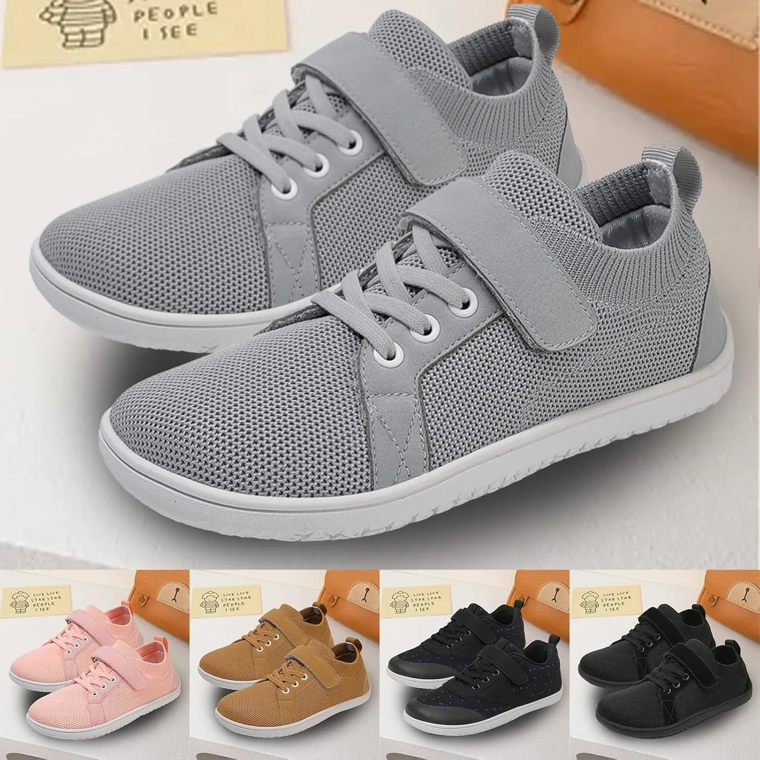 Boys Girls Wide Toe Leisure Sports Running Shoes Kids Non Slip Lightweight Comfortable Solid Big Girls Shoes Size 8
