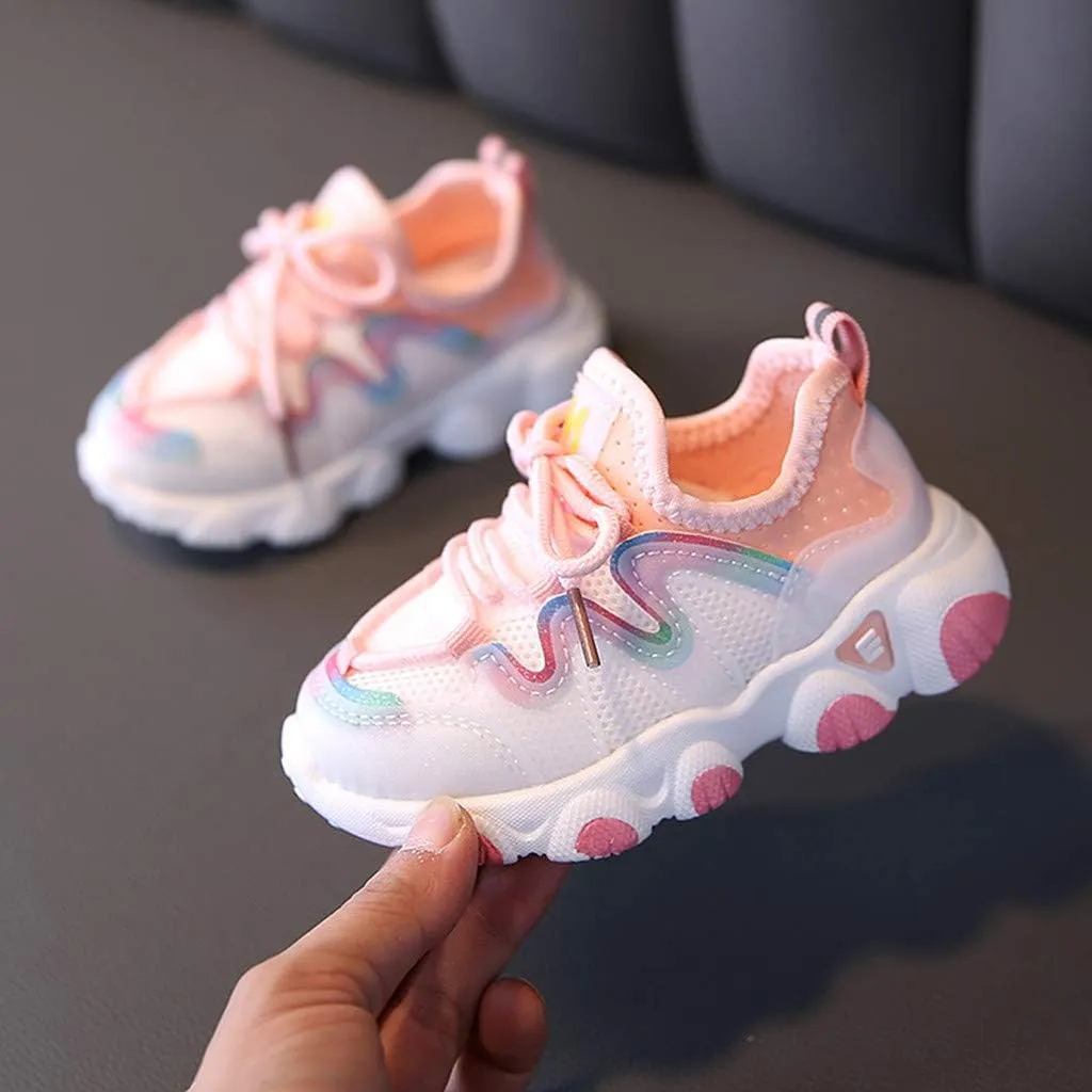 Boys Slip on Shoes Lace Infant Kids Toddler Up Breathable Girls Mesh Baby Shoes Soft Heart Shoes Baby Girl