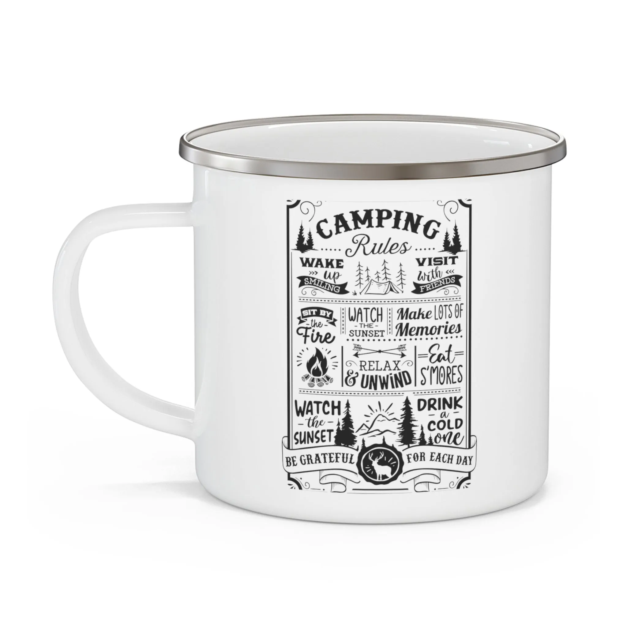 Camping Rules - Enamel Camping Mug