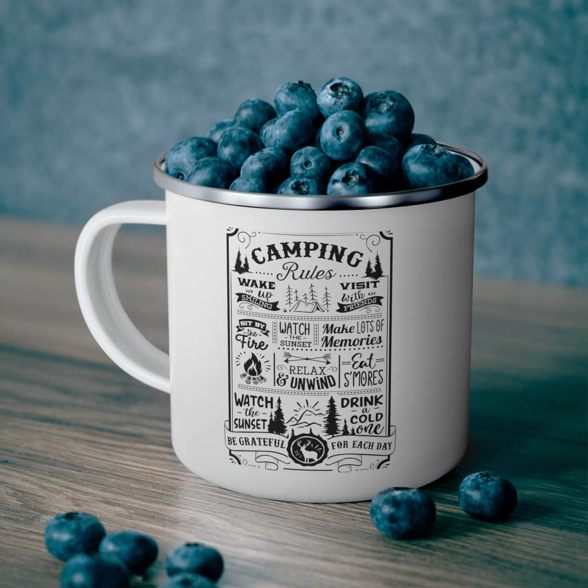 Camping Rules - Enamel Camping Mug