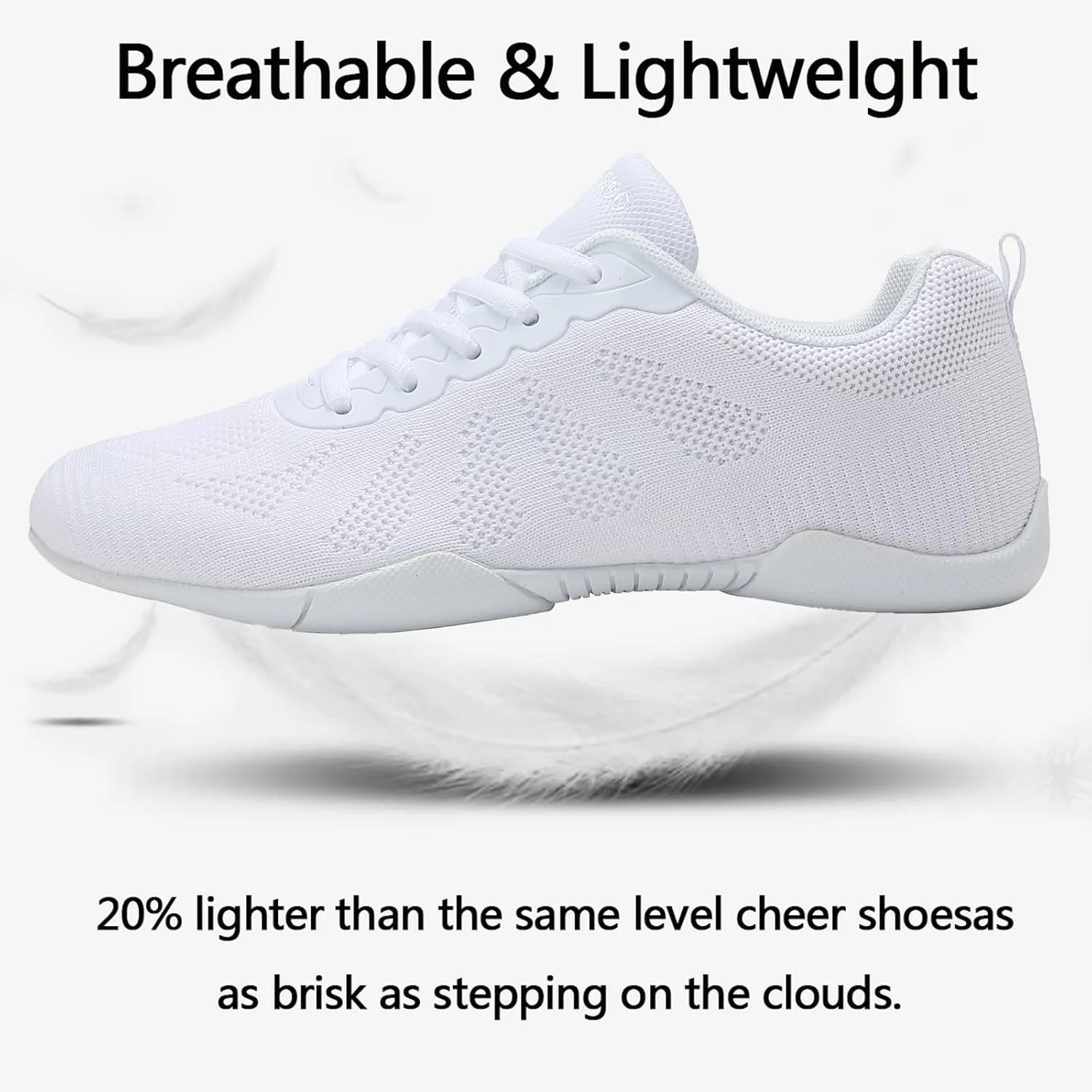 Cheer Shoes Girls Black Cheerleading Dance Shoes Athletic Training Tennis Breathable Youth Competition Cheer Sneakers Little Kid Size 12 to Women 11.5
