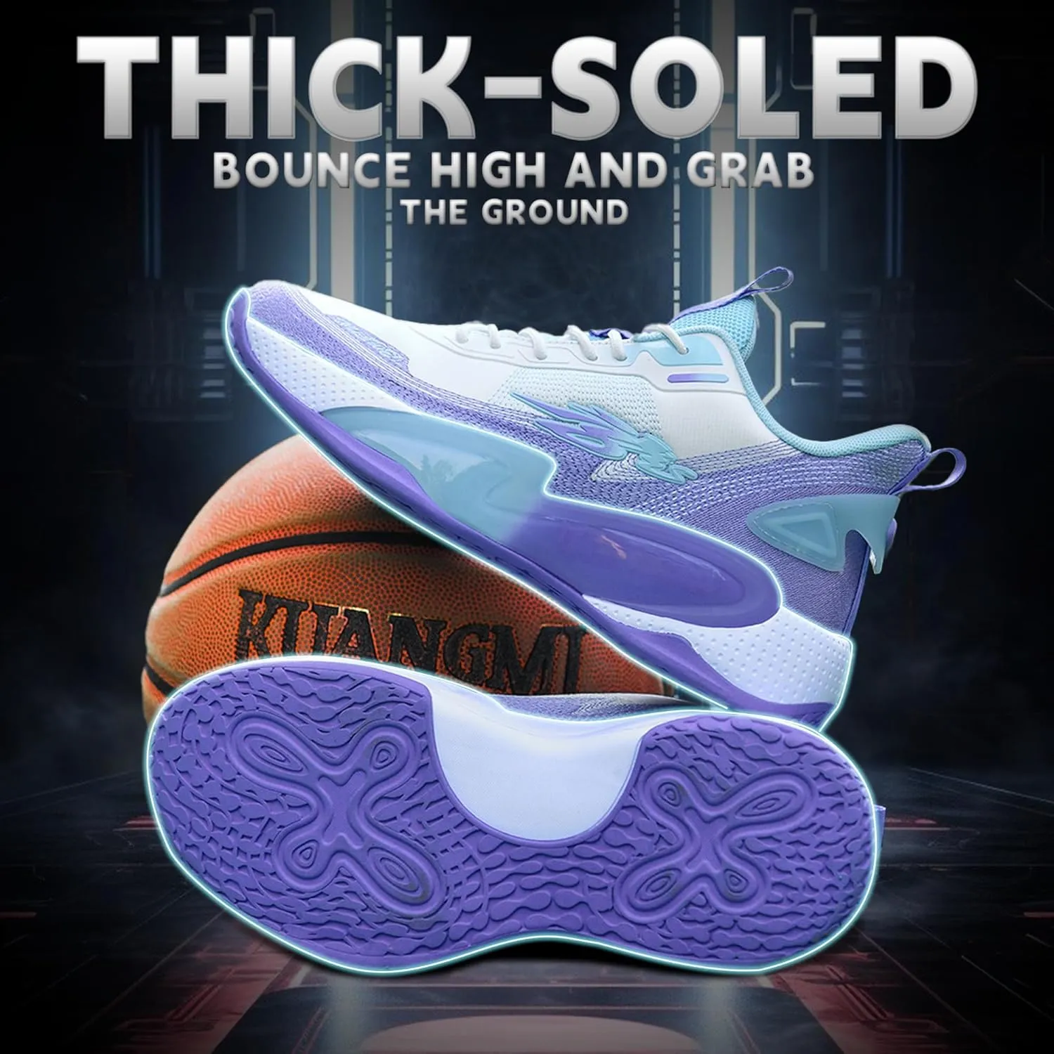 CJSPORX Men Basketball Shoes Non Slip Breathable Outdoor Fashion Sneakers