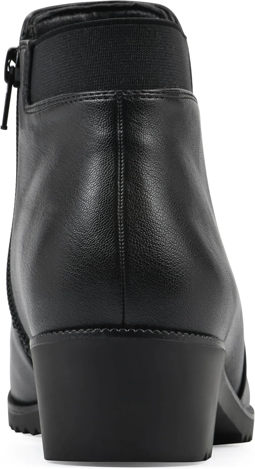 CLIFFS BY WHITE MOUNTAIN Women's Durable Cushioned Block Heeled Ankle Bootie