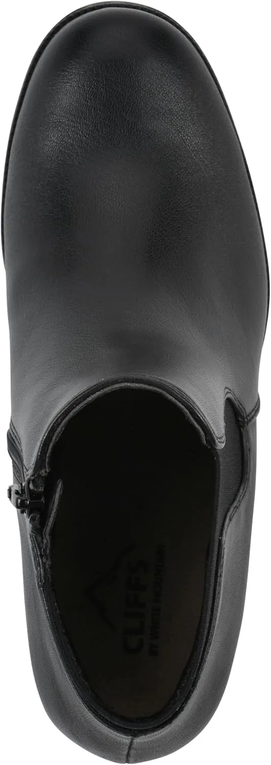 CLIFFS BY WHITE MOUNTAIN Women's Durable Cushioned Block Heeled Ankle Bootie