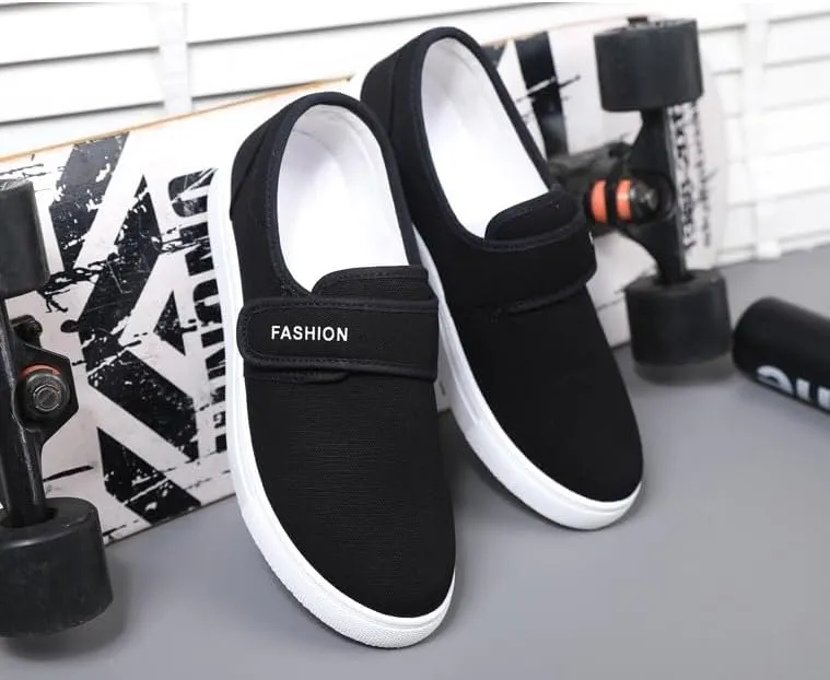 Comfortable Men's Canvas Skate Shoes for Autumn, Halloween - Black/Grey/Khaki