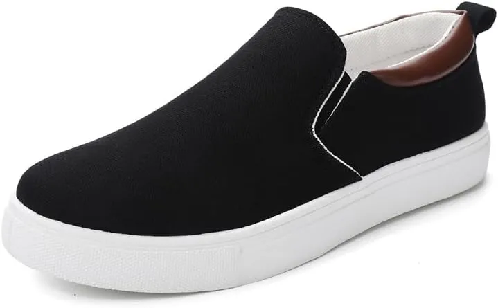 Comfortable Men's Canvas Skate Shoes for Autumn, Halloween - Black/Grey/Khaki