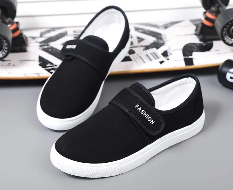 Comfortable Men's Canvas Skate Shoes for Autumn, Halloween - Black/Grey/Khaki