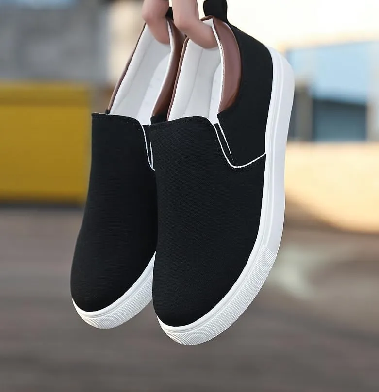 Comfortable Men's Canvas Skate Shoes for Autumn, Halloween - Black/Grey/Khaki