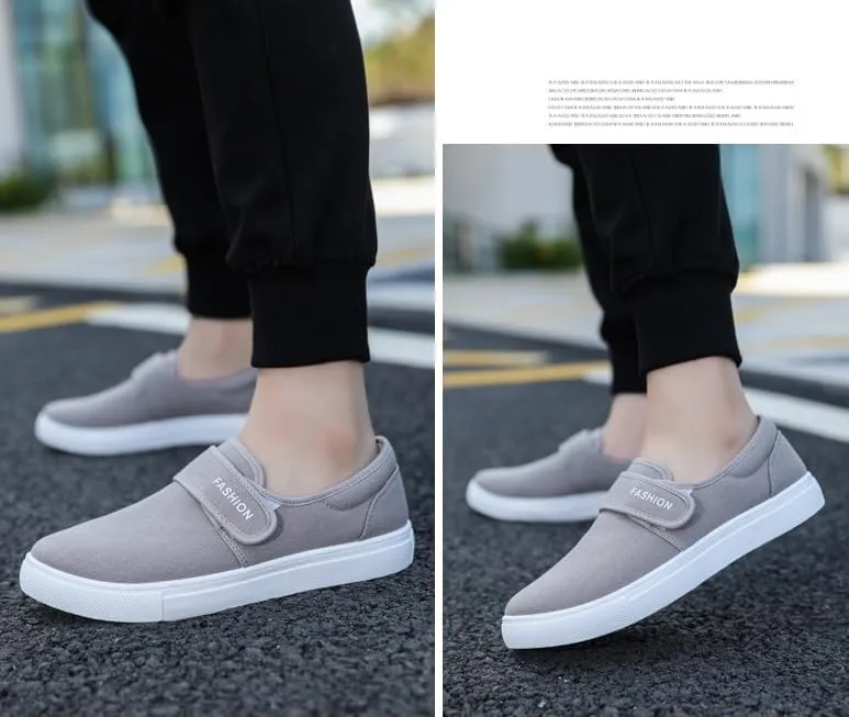 Comfortable Men's Canvas Skate Shoes for Autumn, Halloween - Black/Grey/Khaki