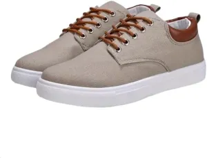 Comfortable Men's Canvas Skate Shoes for Autumn, Halloween - Black/Grey/Khaki