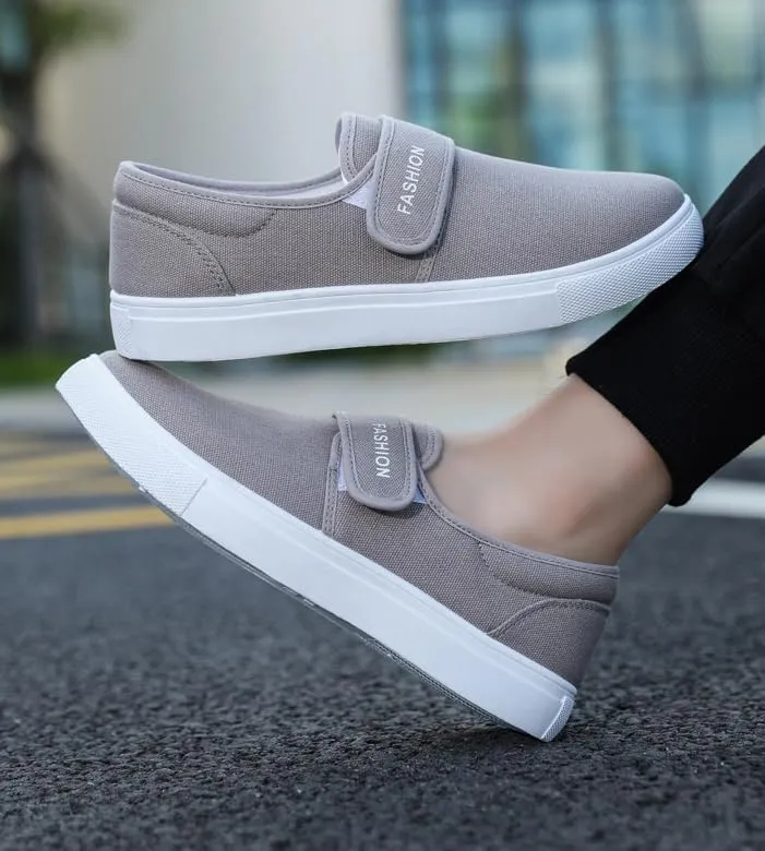 Comfortable Men's Canvas Skate Shoes for Autumn, Halloween - Black/Grey/Khaki