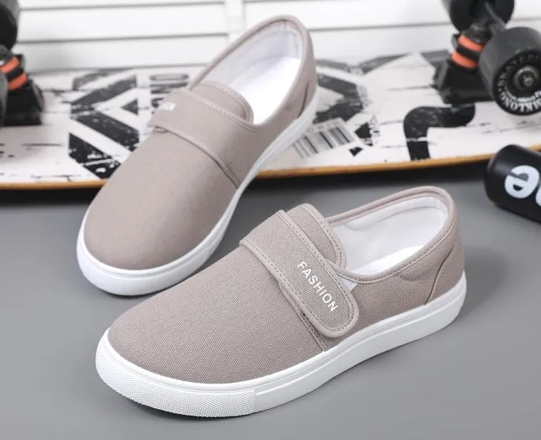 Comfortable Men's Canvas Skate Shoes for Autumn, Halloween - Black/Grey/Khaki
