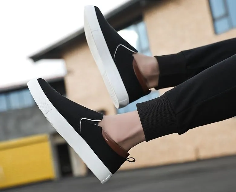 Comfortable Men's Canvas Skate Shoes for Autumn, Halloween - Black/Grey/Khaki