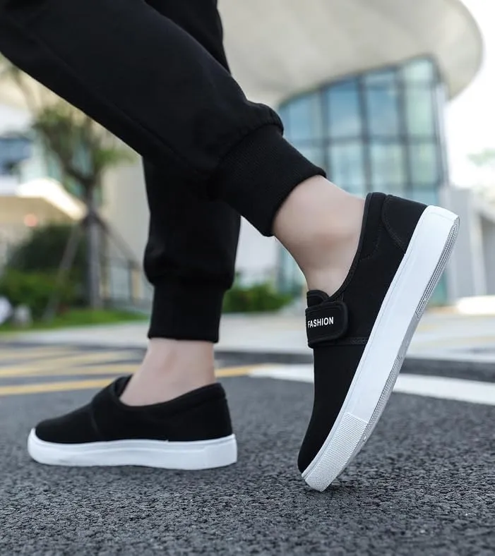 Comfortable Men's Canvas Skate Shoes for Autumn, Halloween - Black/Grey/Khaki
