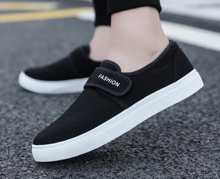 Comfortable Men's Canvas Skate Shoes for Autumn, Halloween - Black/Grey/Khaki
