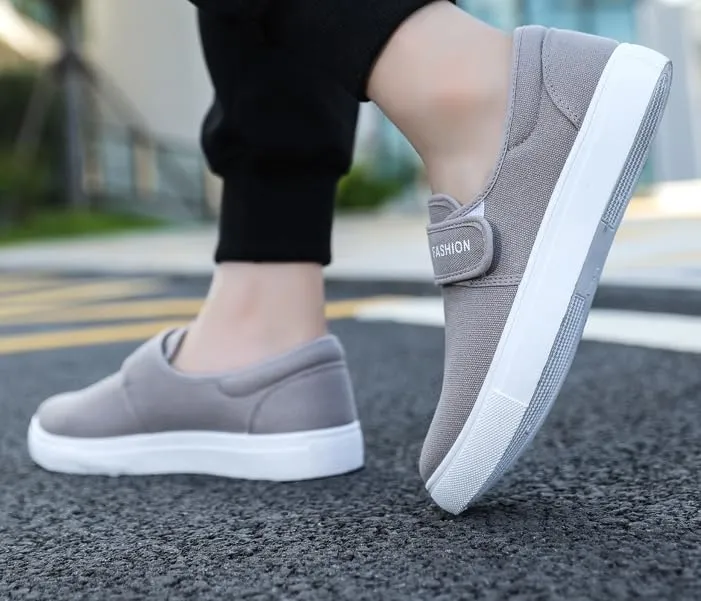 Comfortable Men's Canvas Skate Shoes for Autumn, Halloween - Black/Grey/Khaki