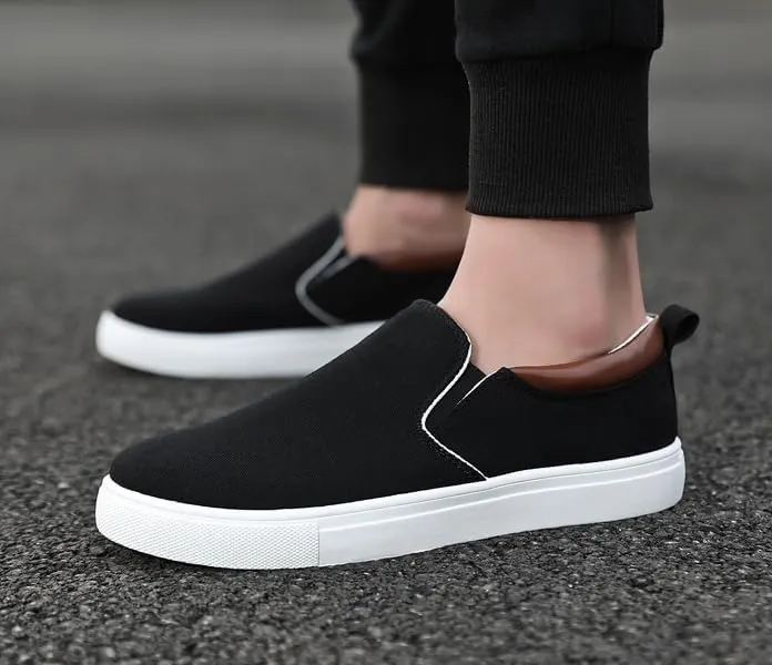 Comfortable Men's Canvas Skate Shoes for Autumn, Halloween - Black/Grey/Khaki