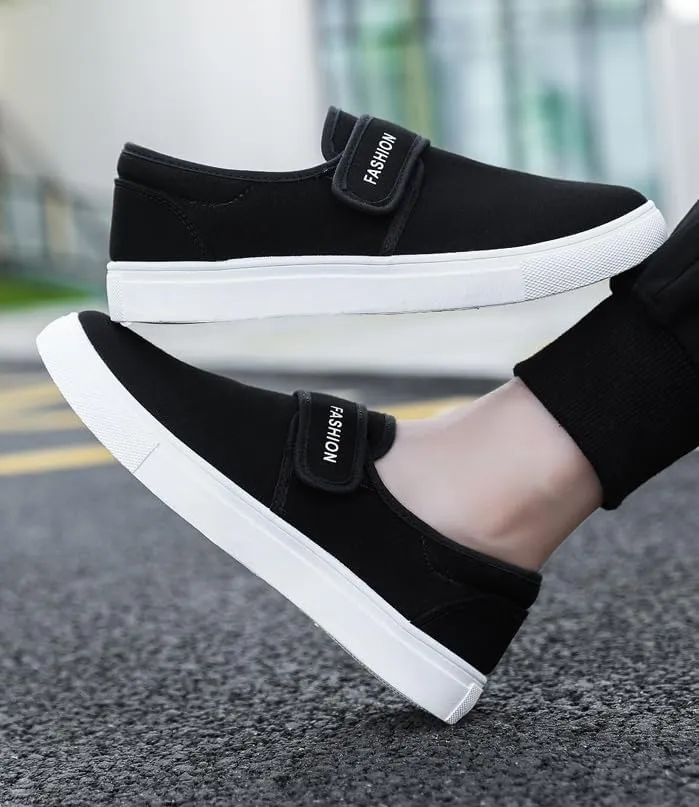 Comfortable Men's Canvas Skate Shoes for Autumn, Halloween - Black/Grey/Khaki