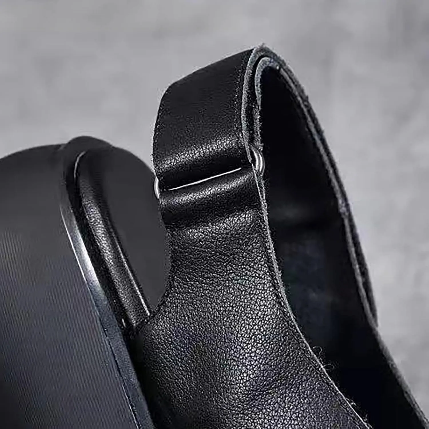 CsgrFagr Thick Sole Sandals for Women's New Summer Open Toe Single Shoe Fish Mouth Women's Shoes Soft Leather Raised Sandals Indoor Sandals for Women Arch Support (Black, 6.5)